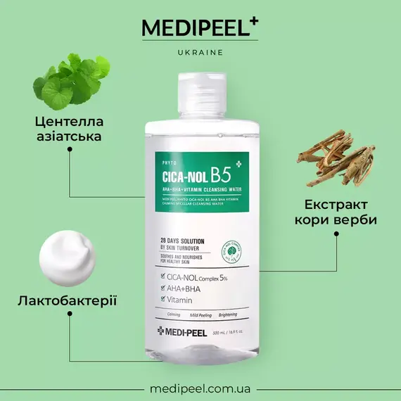 Medi Peel Phyto Cica-Nol B5 AHA BHA Vitamin Calming Cleansing Water